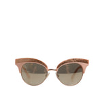 Dolce & Gabbana Pink Gold Mirrored Cat Eye DG6109 Sequined Sunglasses GLA1370