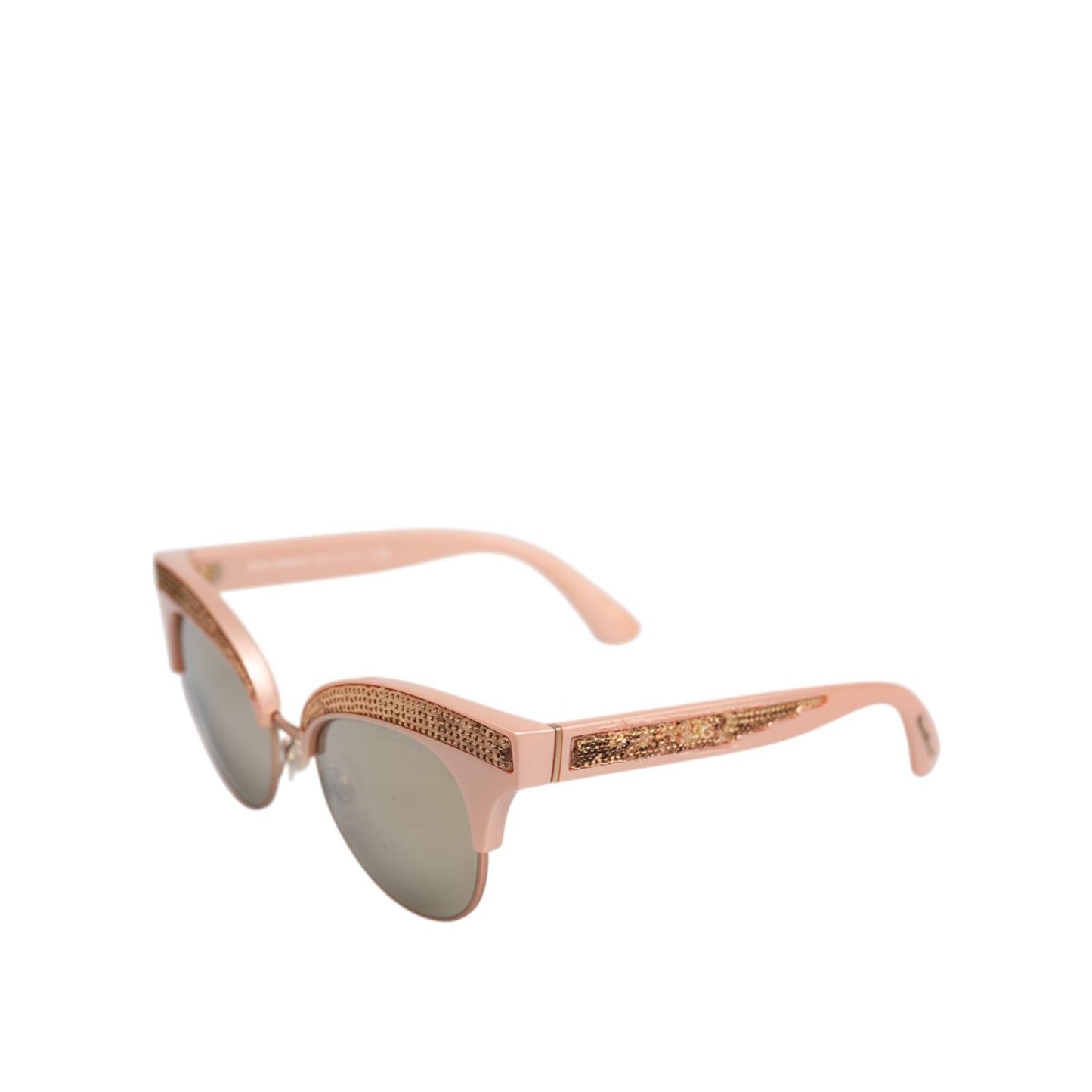 Dolce & Gabbana Pink Gold Mirrored Cat Eye DG6109 Sequined Sunglasses GLA1370