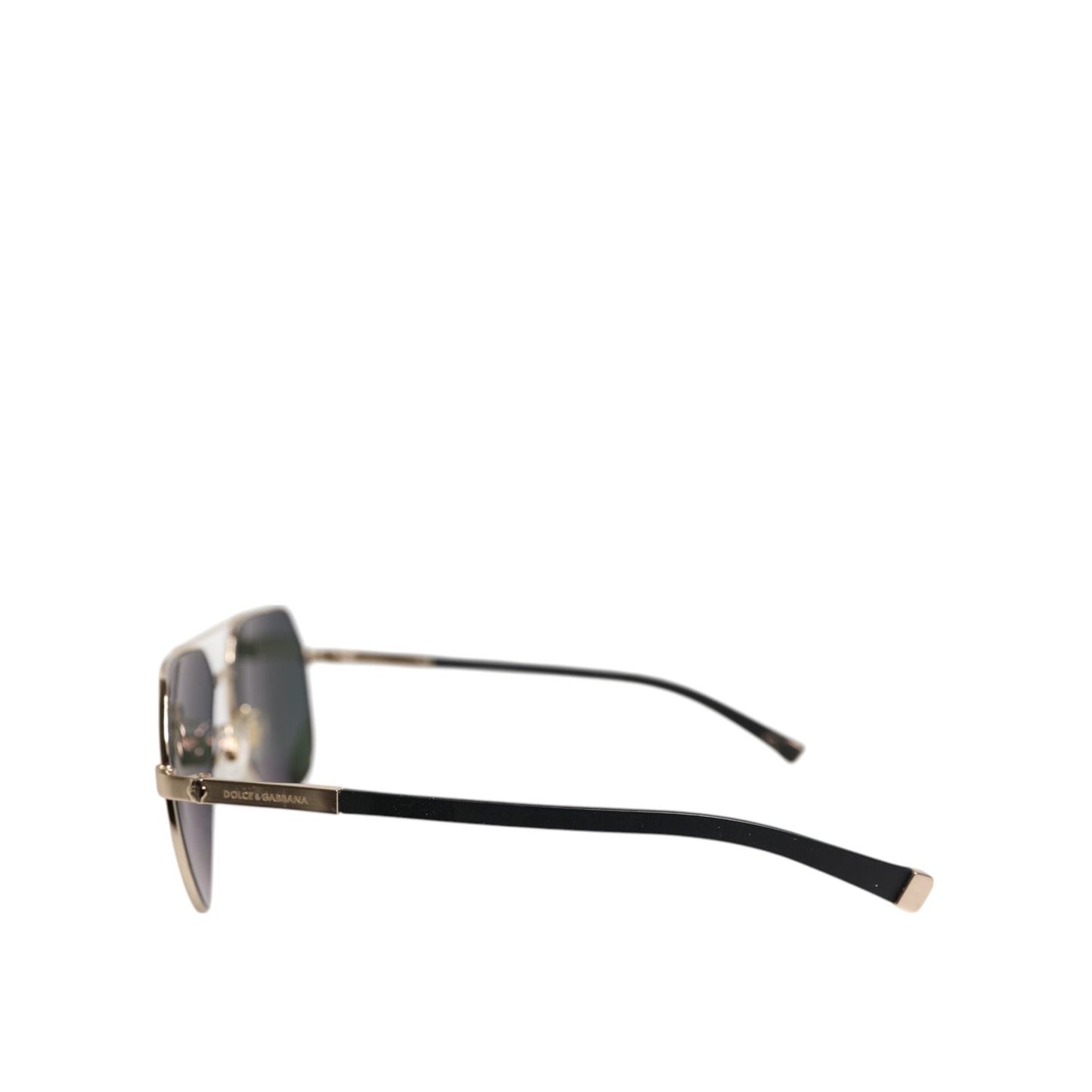 Dolce & Gabbana Black 18K Gold Plated Polarized Steel DG2133K Sunglasses GLA1382