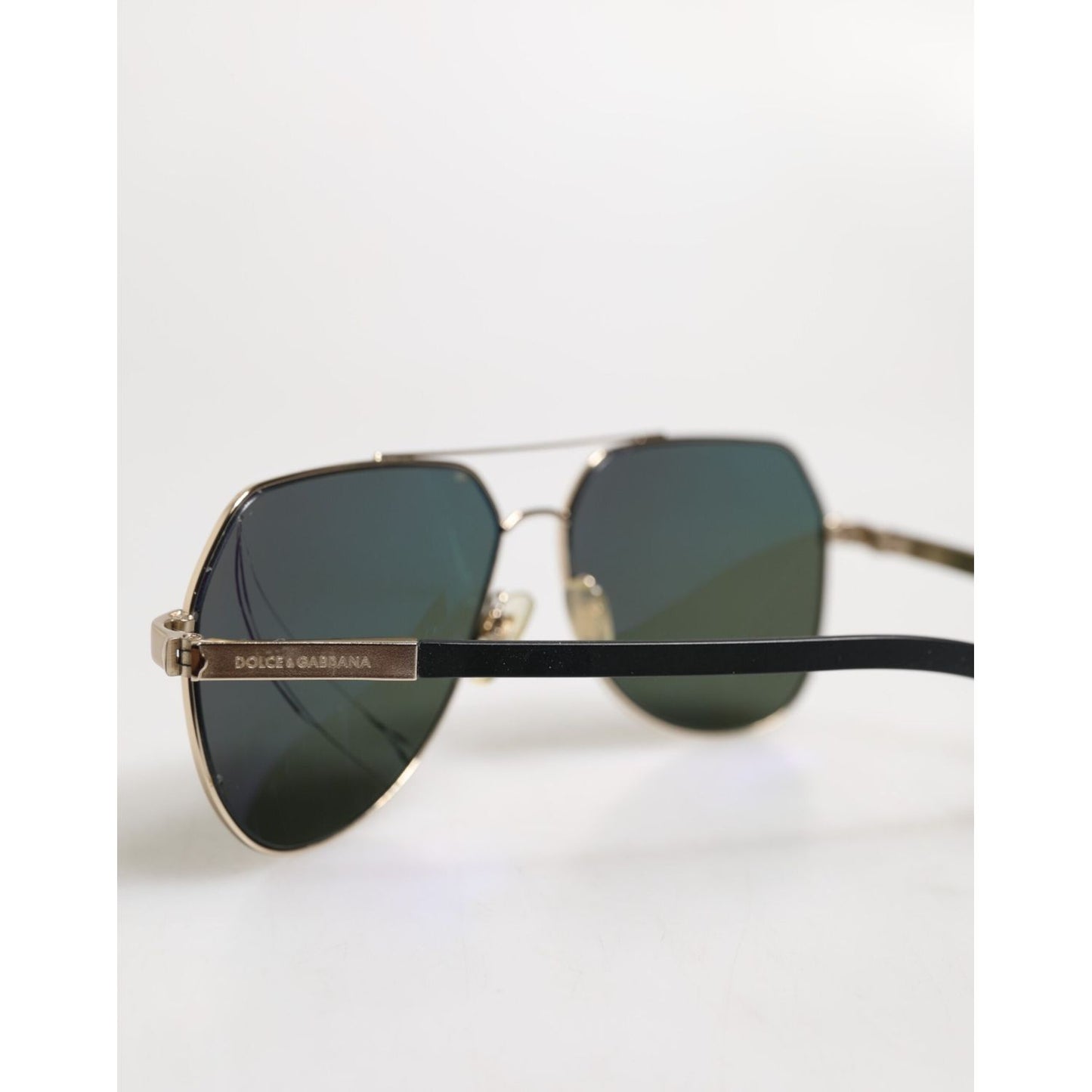 Dolce & Gabbana Black 18K Gold Plated Polarized Steel DG2133K Sunglasses GLA1382