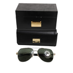 Dolce & Gabbana Black 18K Gold Plated Polarized Steel DG2133K Sunglasses GLA1382