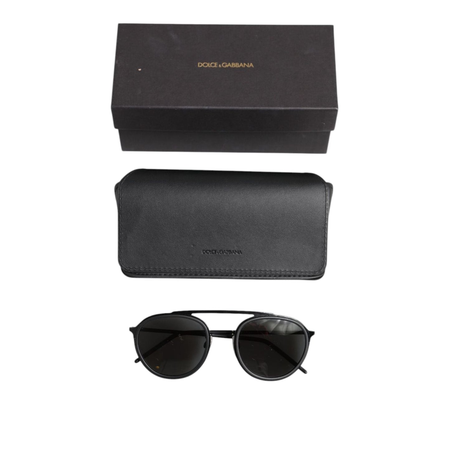 Dolce & Gabbana Black Metal Frame Round DG2276 Eyewear Shades Sunglasses GLA1387