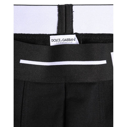 Dolce & Gabbana Black Cotton Stretch Regular Boxer Underwear
