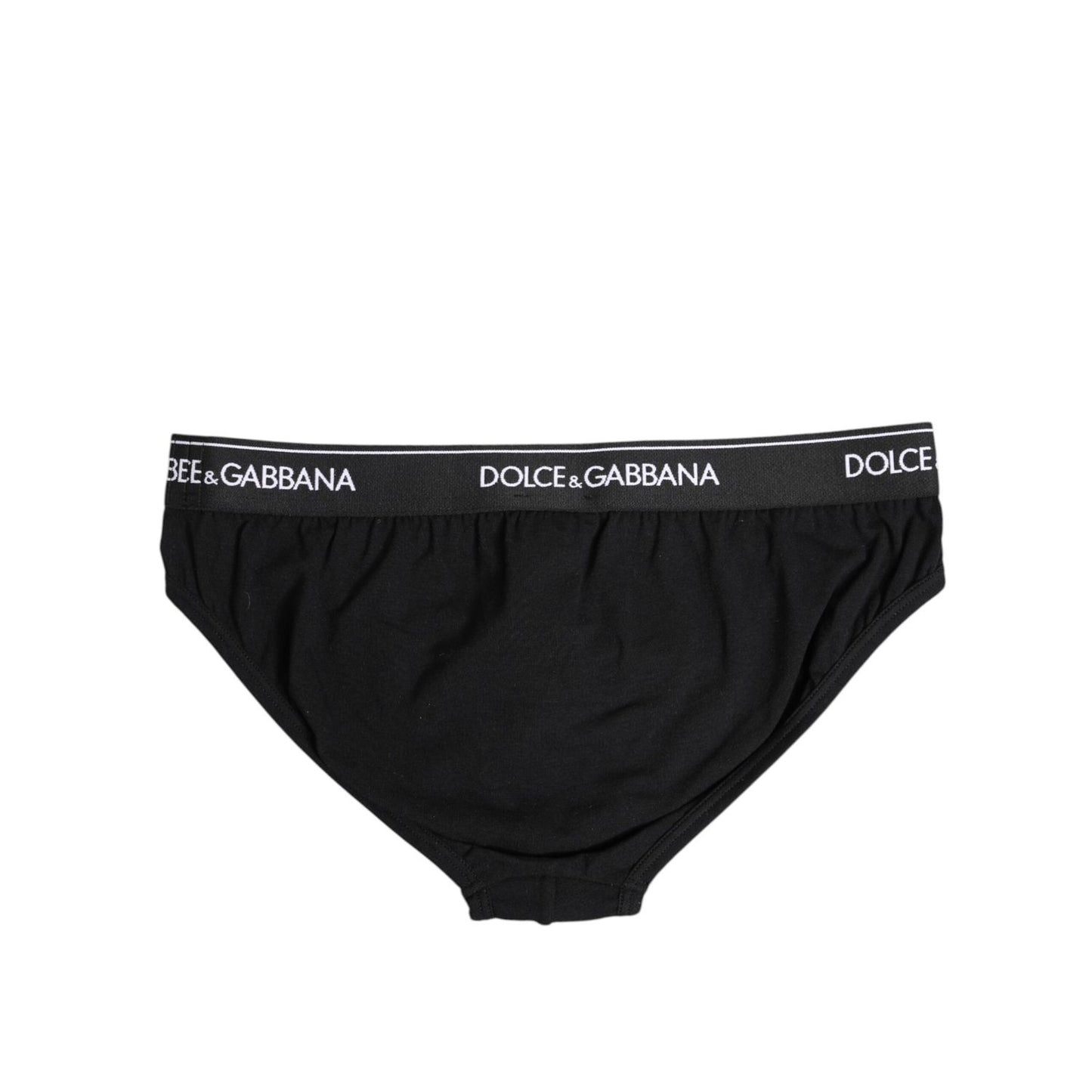 Dolce & Gabbana Black Cotton Stretch Regular Brief Underwear