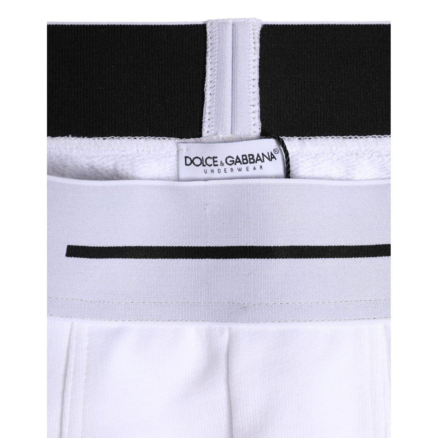 Dolce & Gabbana White Cotton Stretch Regular Boxer Underwear