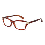 Guess Brown Women Glasses Frame, full-rim plastic, rectangle, demo lenses, size 54-16-140, brown color, with spring hinge
