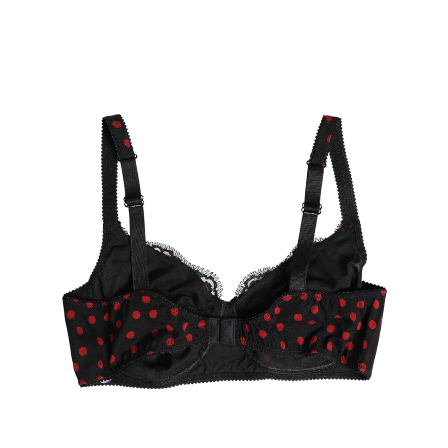 Dolce & Gabbana Black Red Polka Dot Underwired Balconette Underwear