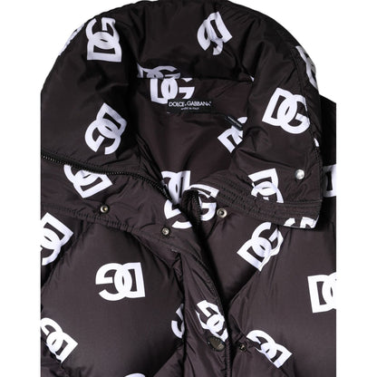 Dolce & Gabbana Black DG Mania Puffer Quilted Long Coat Jacket