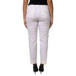 Dolce & Gabbana White Wool Mid Waist Tapered Pants PAN76554-46