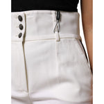 Dolce & Gabbana White Wool High Waist Tapered Pants PAN76555-46