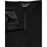 Dolce & Gabbana Black Wool High Waist Wide Leg Pants PAN76556-40