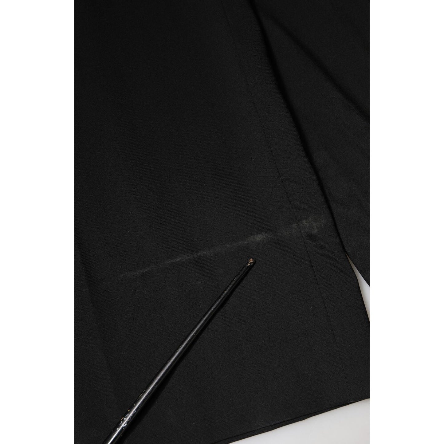 Dolce & Gabbana Black Wool High Waist Wide Leg Pants PAN76556-40