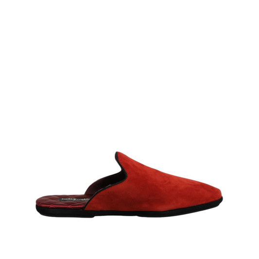Dolce & Gabbana Orange Suede Slides Flat Slipper Shoes MV7558-40