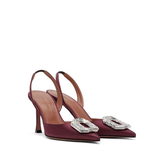 Amina Muaddi Camelia Sling 90 Satin Pumps AM-8735200444628-EU36/US6