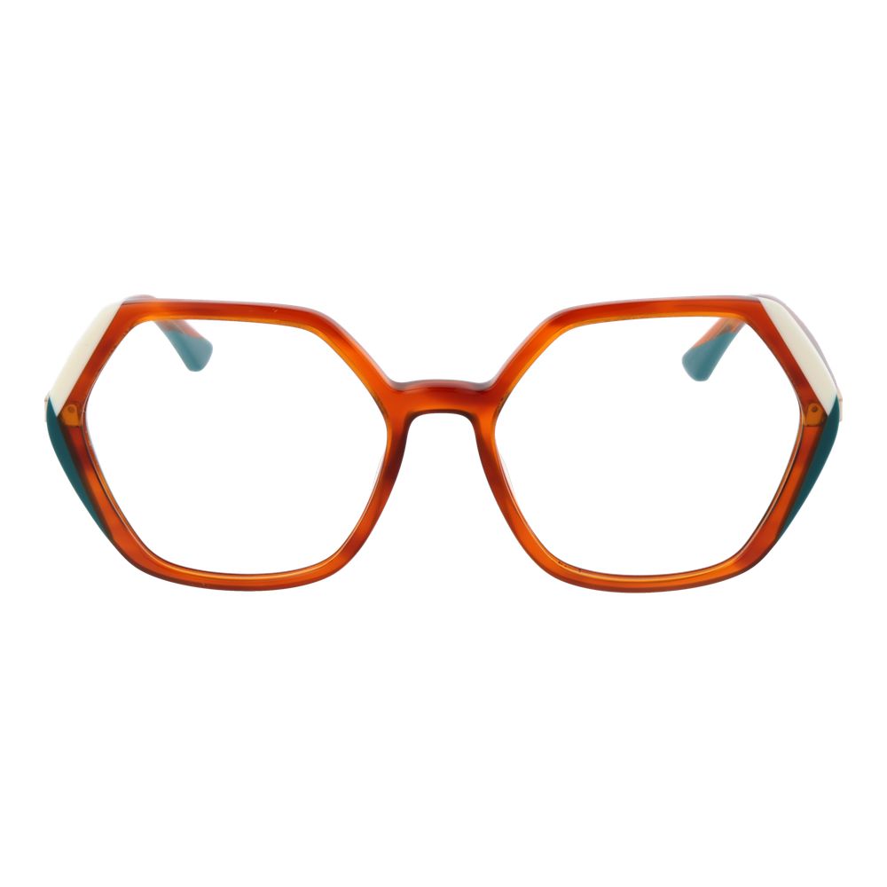 Marciano by Guess Brown Women Glasses Frame, full-rim acetate, geometric style, with branded case.