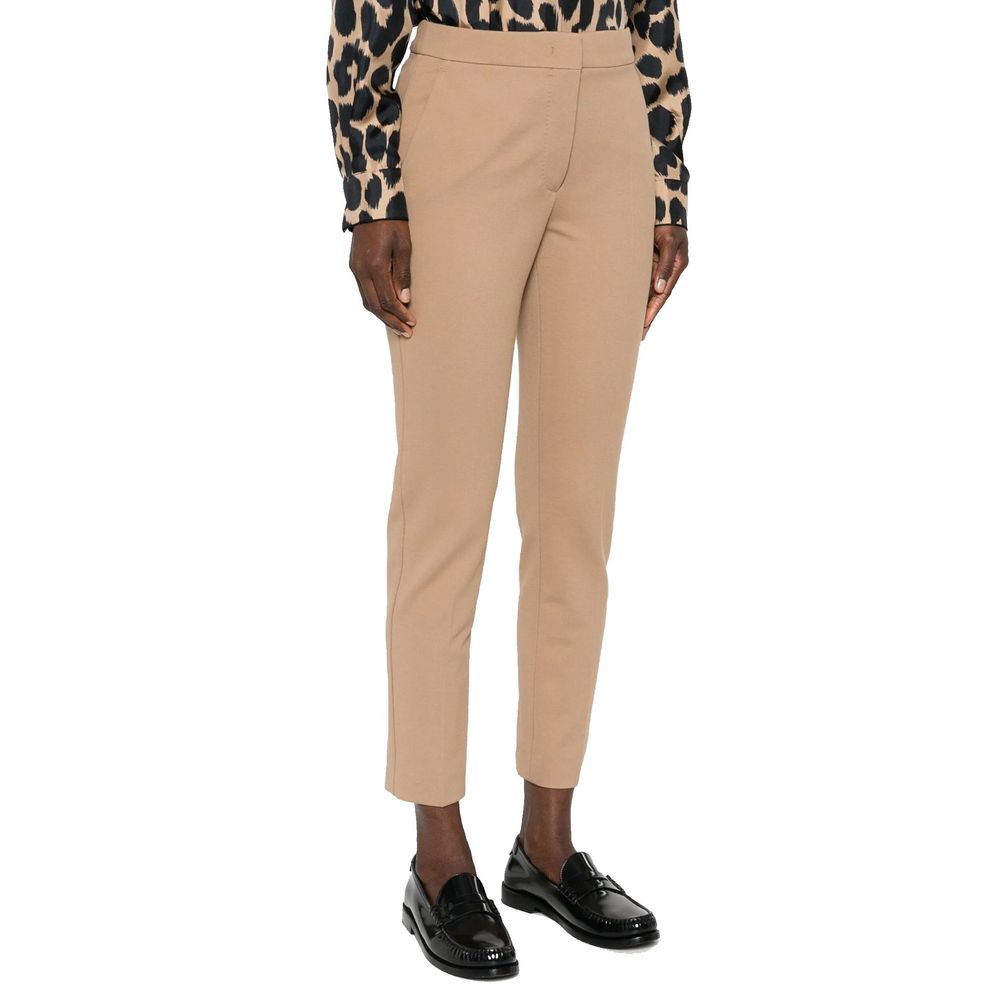 Max Mara Brown Elastane Cropped Pants
