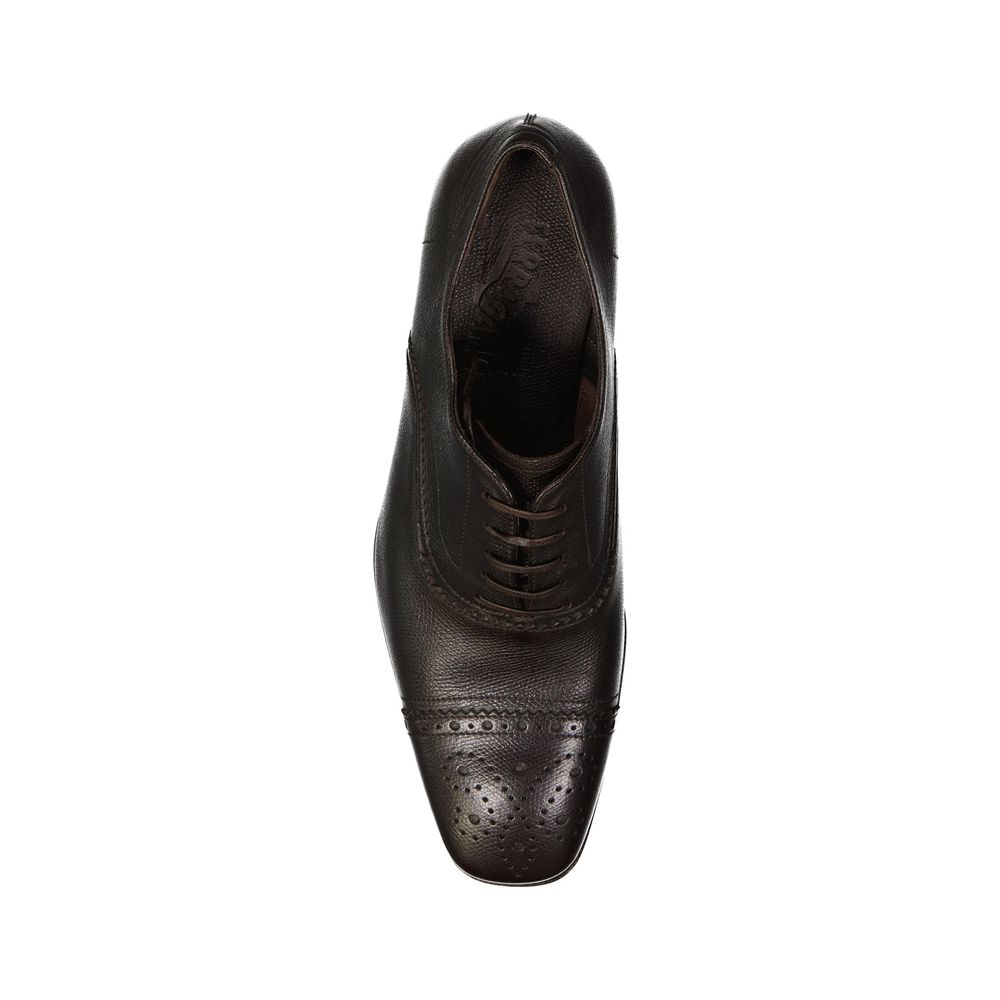 Salvatore Ferragamo Brown Calfskin Oxfords And Derbies