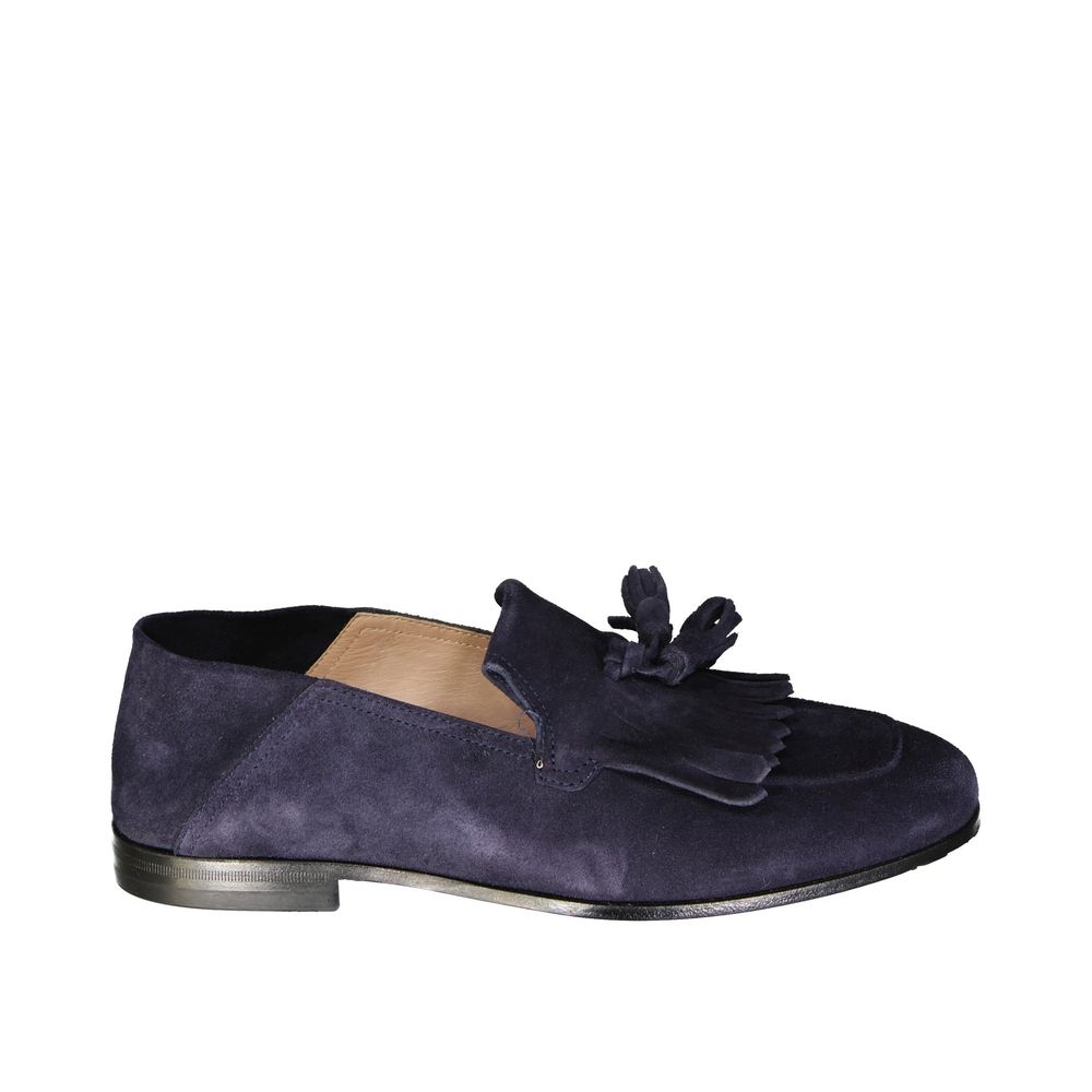 Salvatore Ferragamo Blue Calfskin Slip-On Loafers