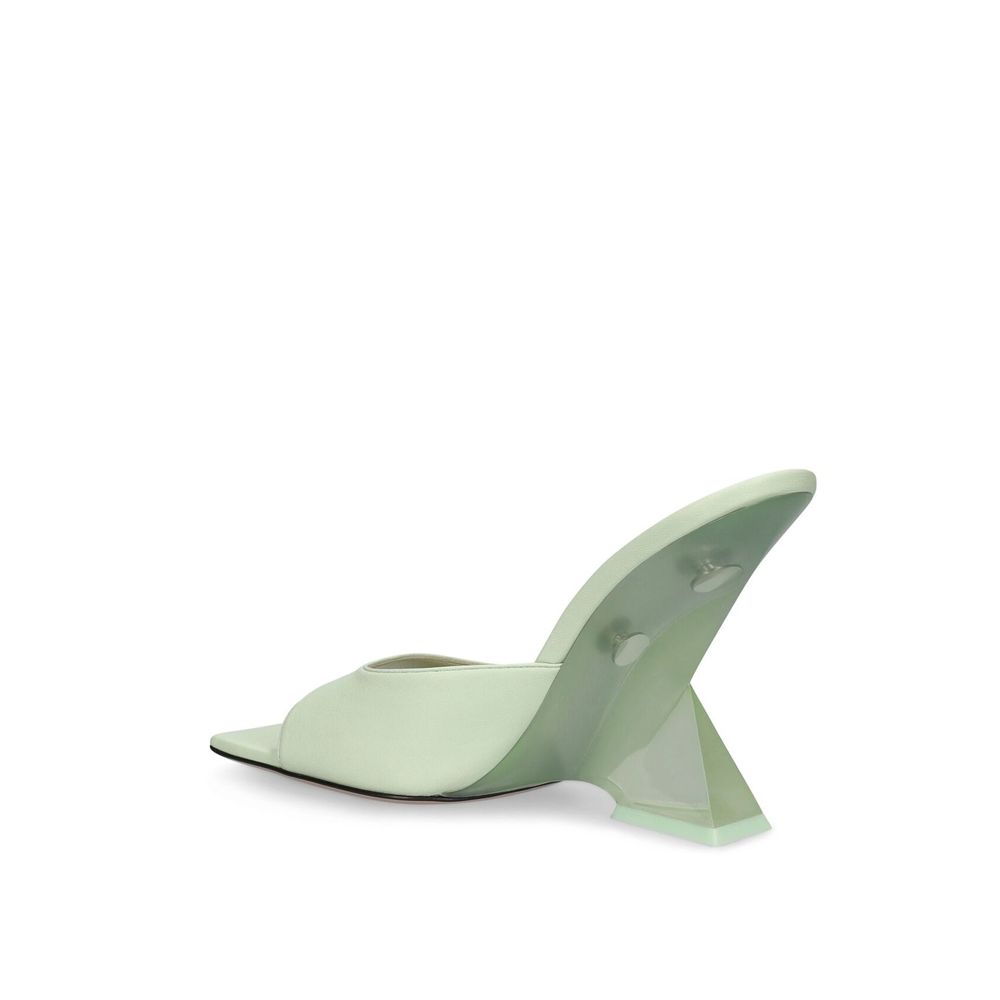 The Attico Green Calfskin Platform Sandals