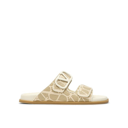 Valentino Garavani Bicolor Fabric Strap-On Sandals