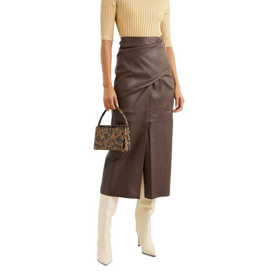 Brunello Cucinelli Leather Skirt BR-8736285688020-42