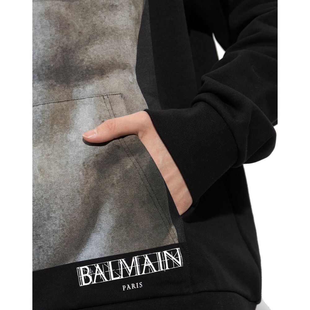 Balmain Black Cotton Sweatshirt