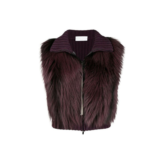 Fabiana Filippi Red Merino Wool Sleveless Jacket