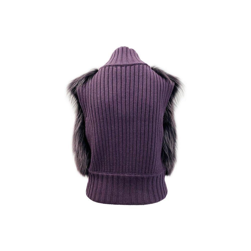 Fabiana Filippi Fox Fur Knitted Vest Jacket FA-8736386187476-IT46 | S