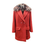 Fendi Fur Collar Wool Coat FE-8736388841684-42