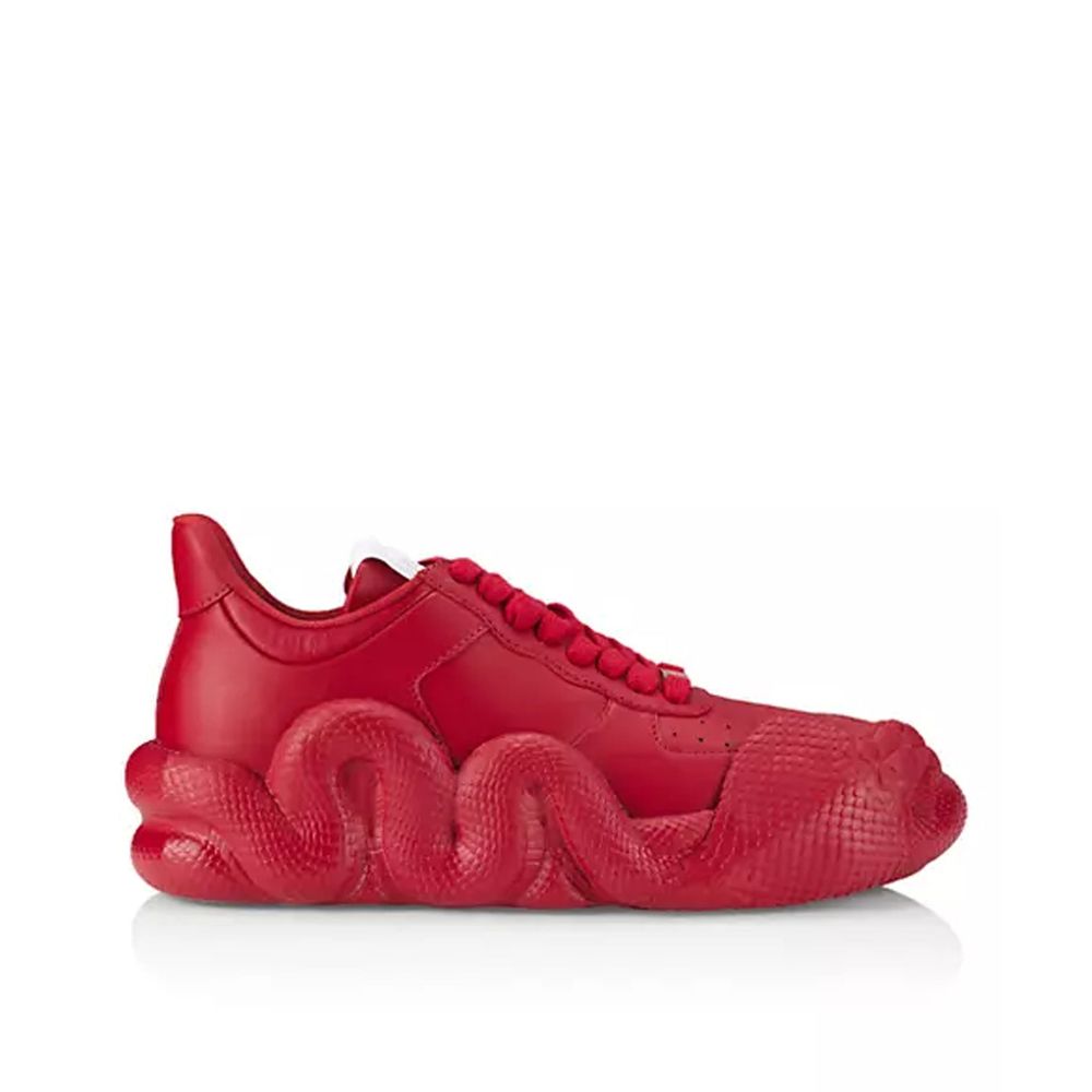 Giuseppe Zanotti Red Calfskin Chunky Sneakers