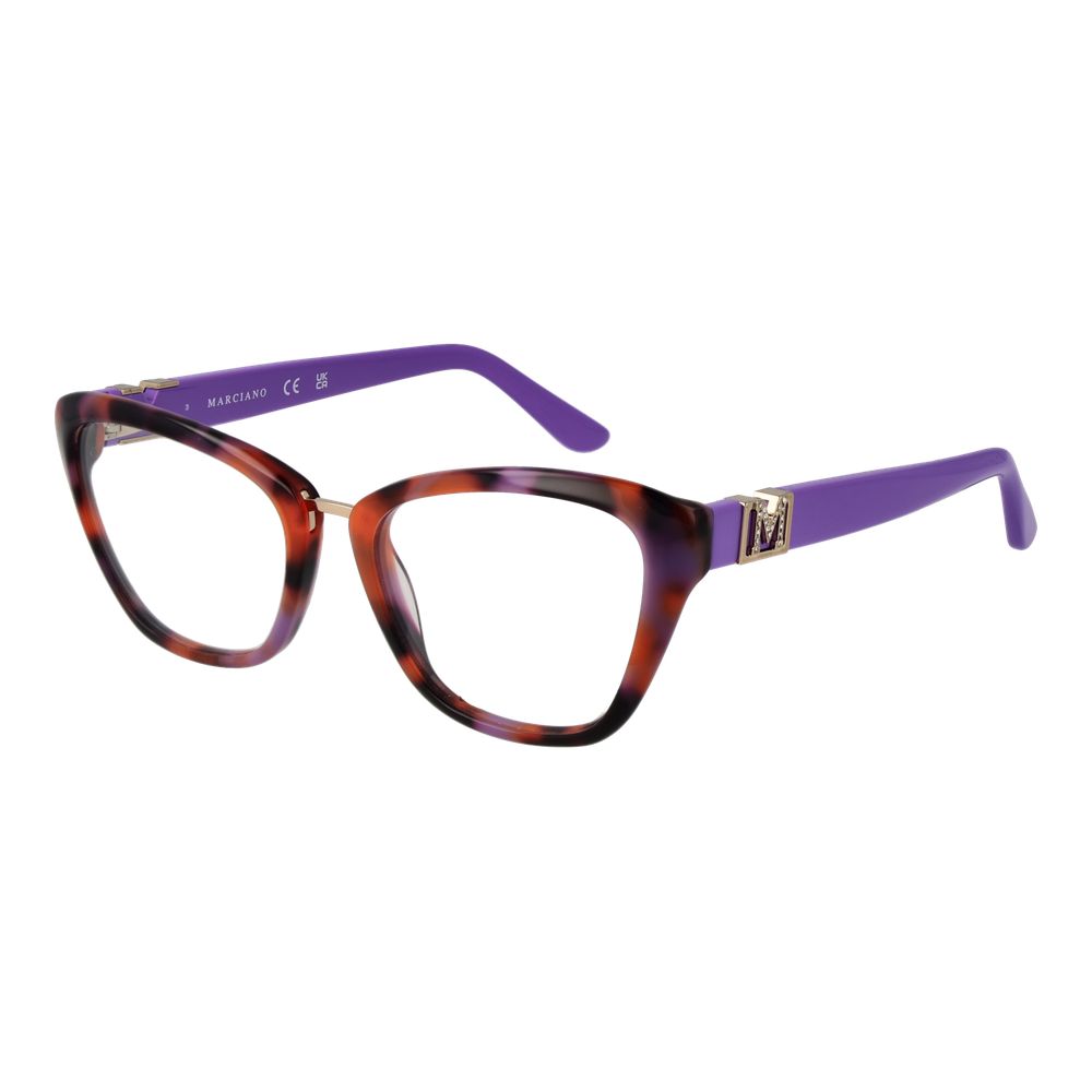 Marciano by Guess Brown Women Glasses Frame in acetate, full-rim butterfly style with branded case, size 52-17-140.