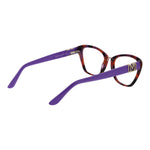 Marciano by Guess Brown Women Glasses Frame with full-rim acetate butterfly design, purple temples, and demo plastic lenses.
