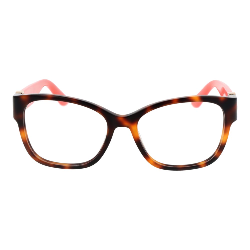 Guess Brown Women Glasses Frame, acetate full-rim square style, demo lenses, branded case included