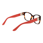 Guess Brown Women Glasses Frame with acetate full-rim, square style and demo lenses, featuring a branded case for women.