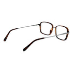 Guess Brown Men Glasses Frame made of stainless steel with full-rim style and rectangle shape, includes branded case, spring hinge included.