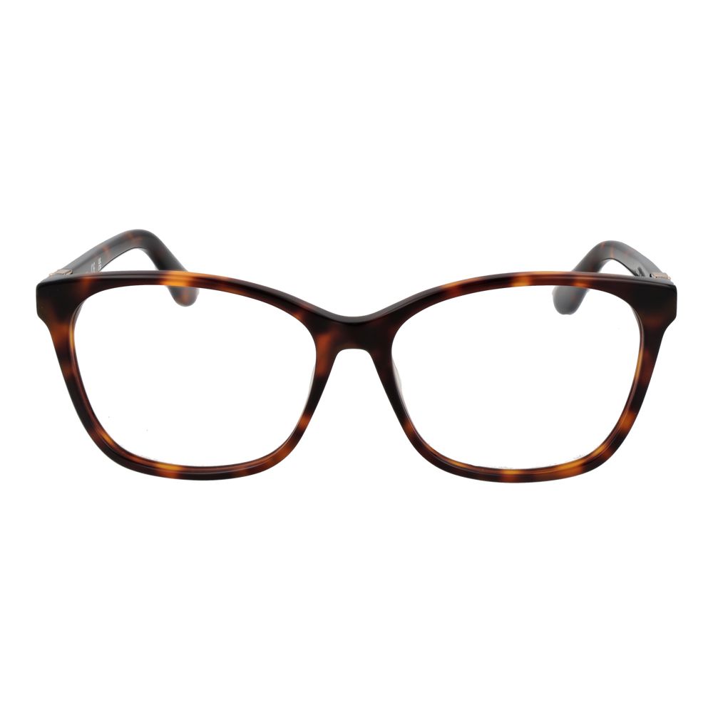 Guess Brown Women Glasses Frame, acetate full-rim style, rectangle shape, 56-15-140 size, demo lenses, with branded case.