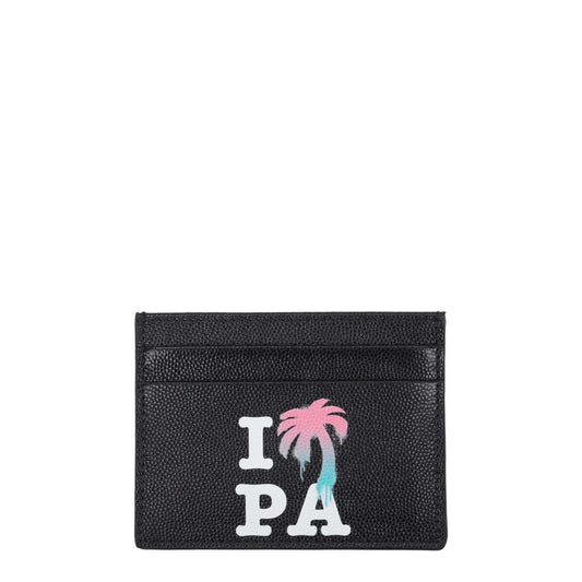 Palm Angels Black Leather Cardholder