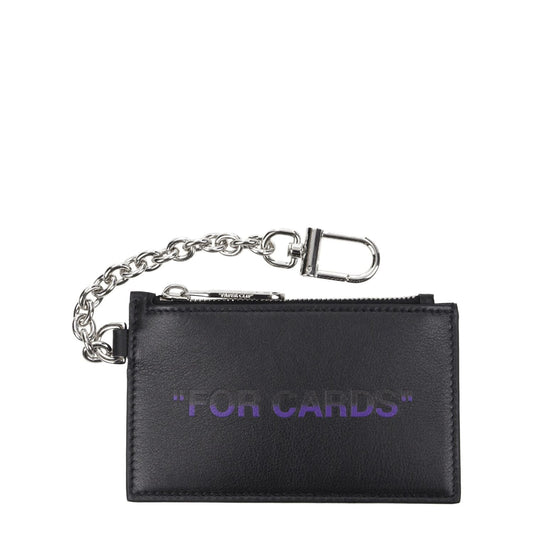 Off-White Black Leather Wallets OF8547350905097BT