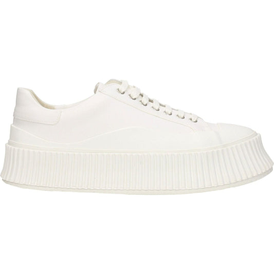 Jil Sander White Fabric Platform Sneakers JI-8547352609033-EU39/US6