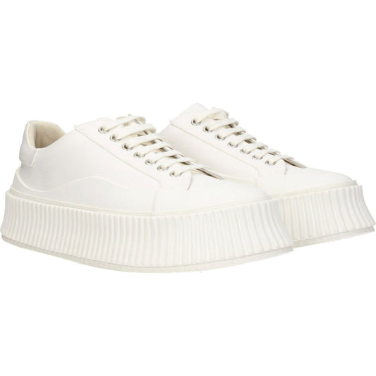 Jil Sander White Fabric Platform Sneakers JI-8547352609033-EU39/US6