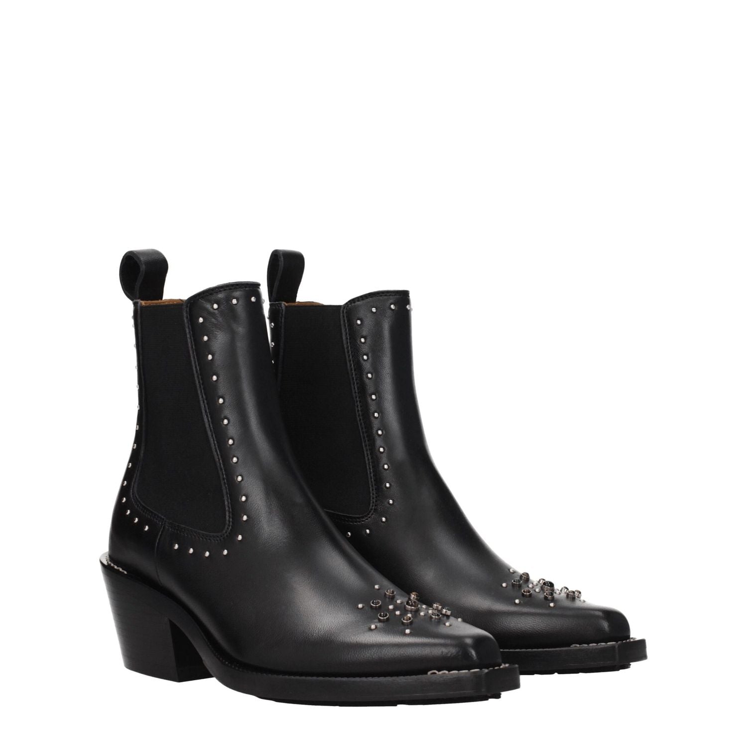 Chloé Black Leather Ankle Boots