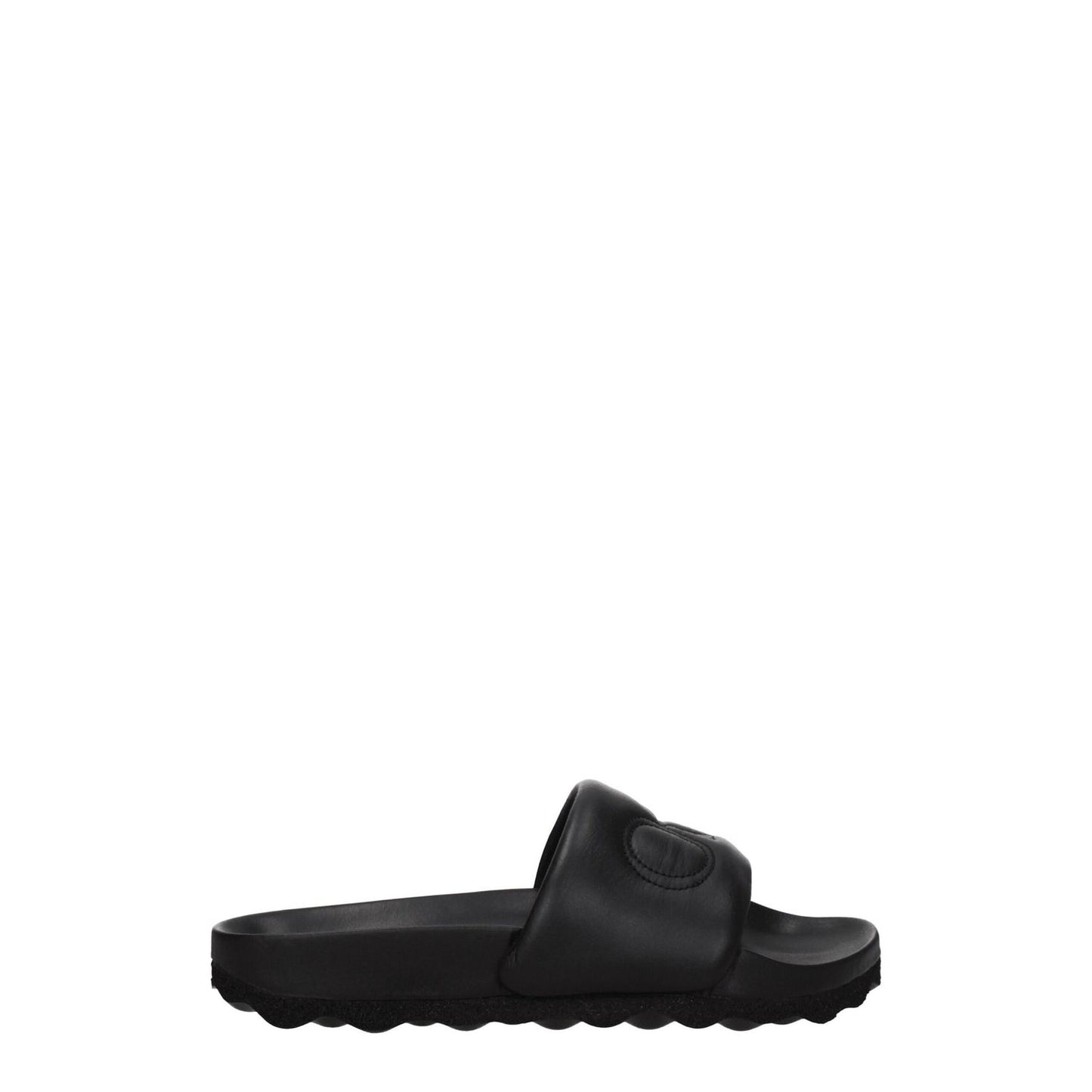 Off-White Black Leather Slippers