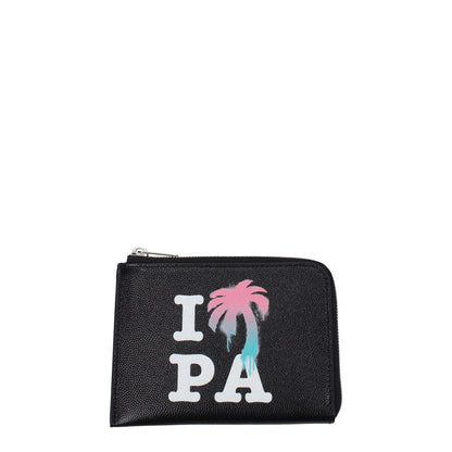 Palm Angels Black Leather Cardholder