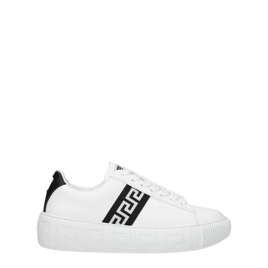 Versace White Leather Low Tops VE-8547404513545-EU35/US5
