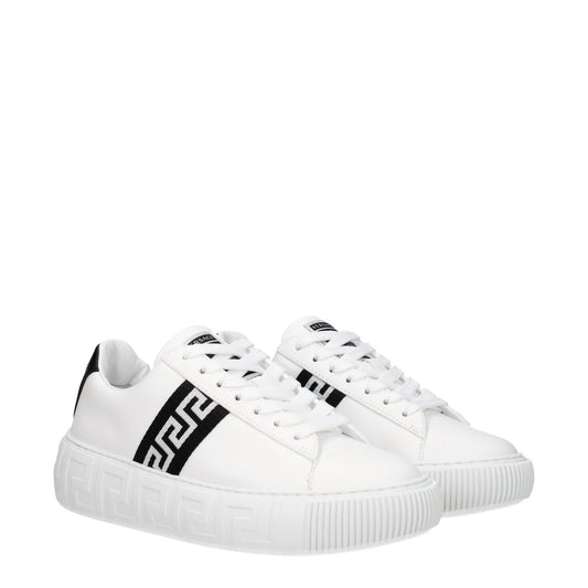 Versace White Leather Low Tops VE-8547404513545-EU35/US5