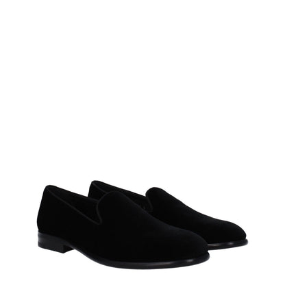 Dolce & Gabbana Black Velvet Slip-On Loafers