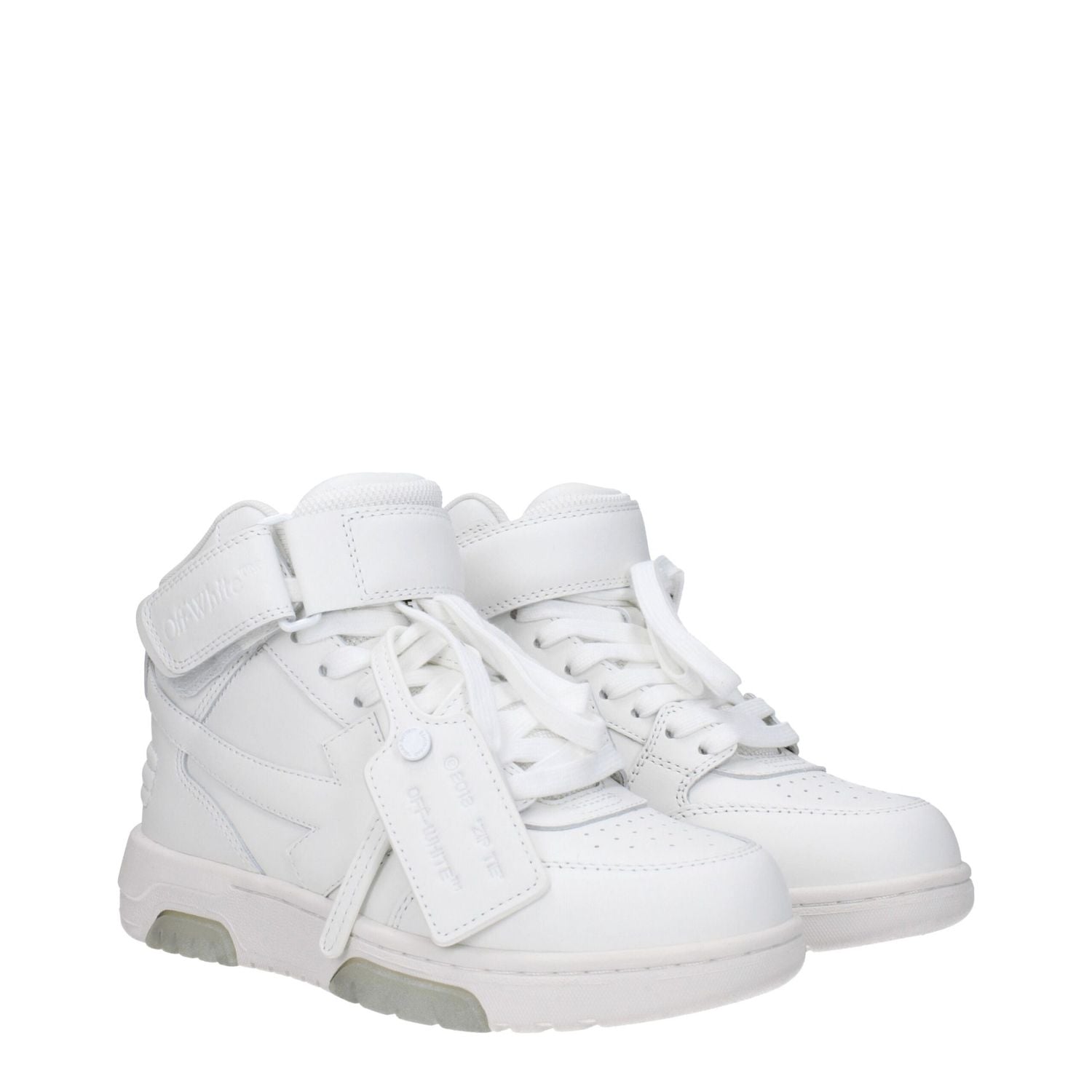 Off-White White Leather High Top Sneakers