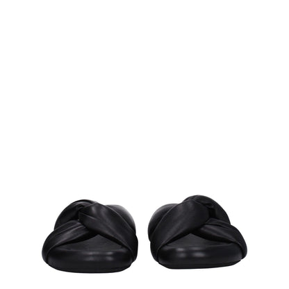 Marni Black Leather Slippers
