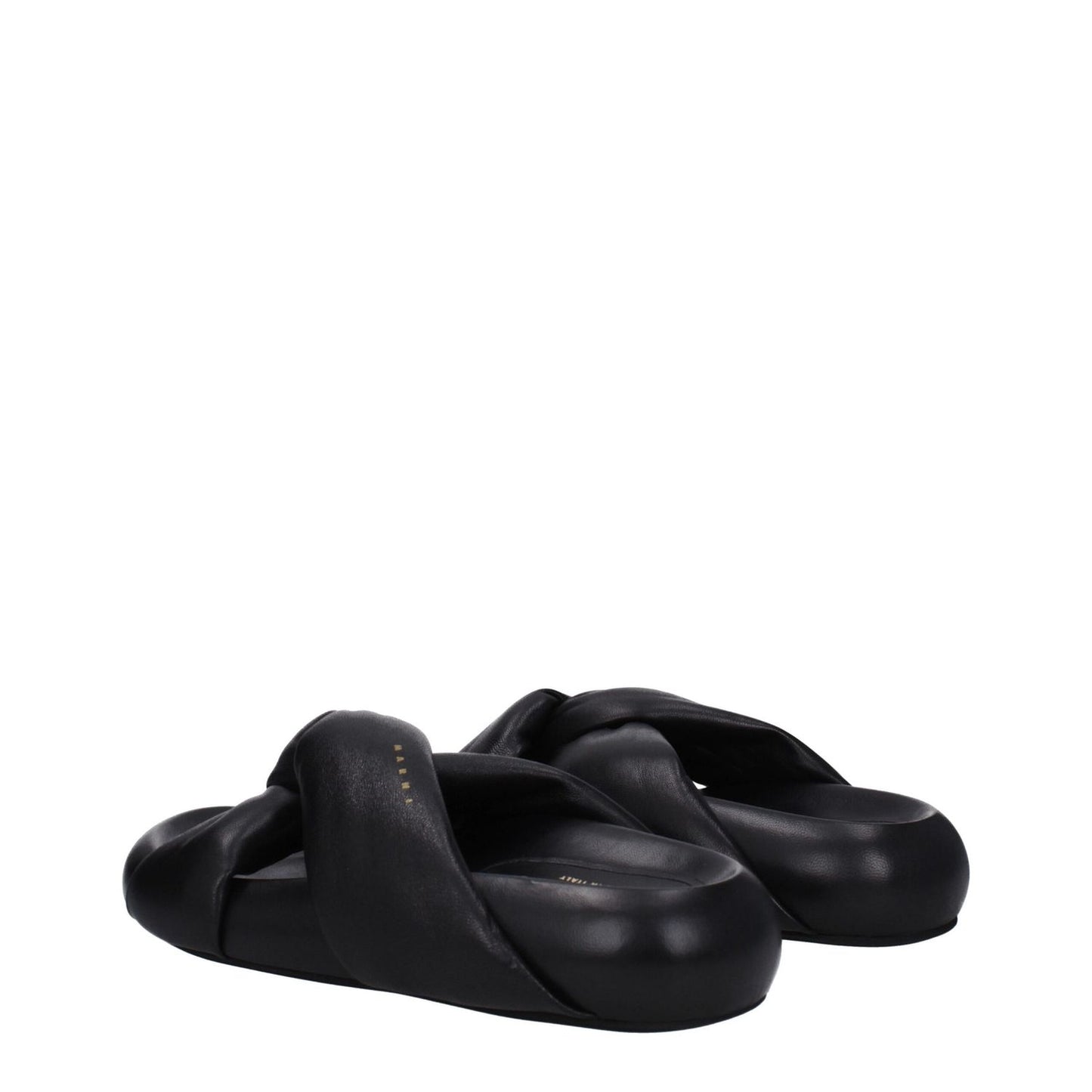 Marni Black Leather Slippers
