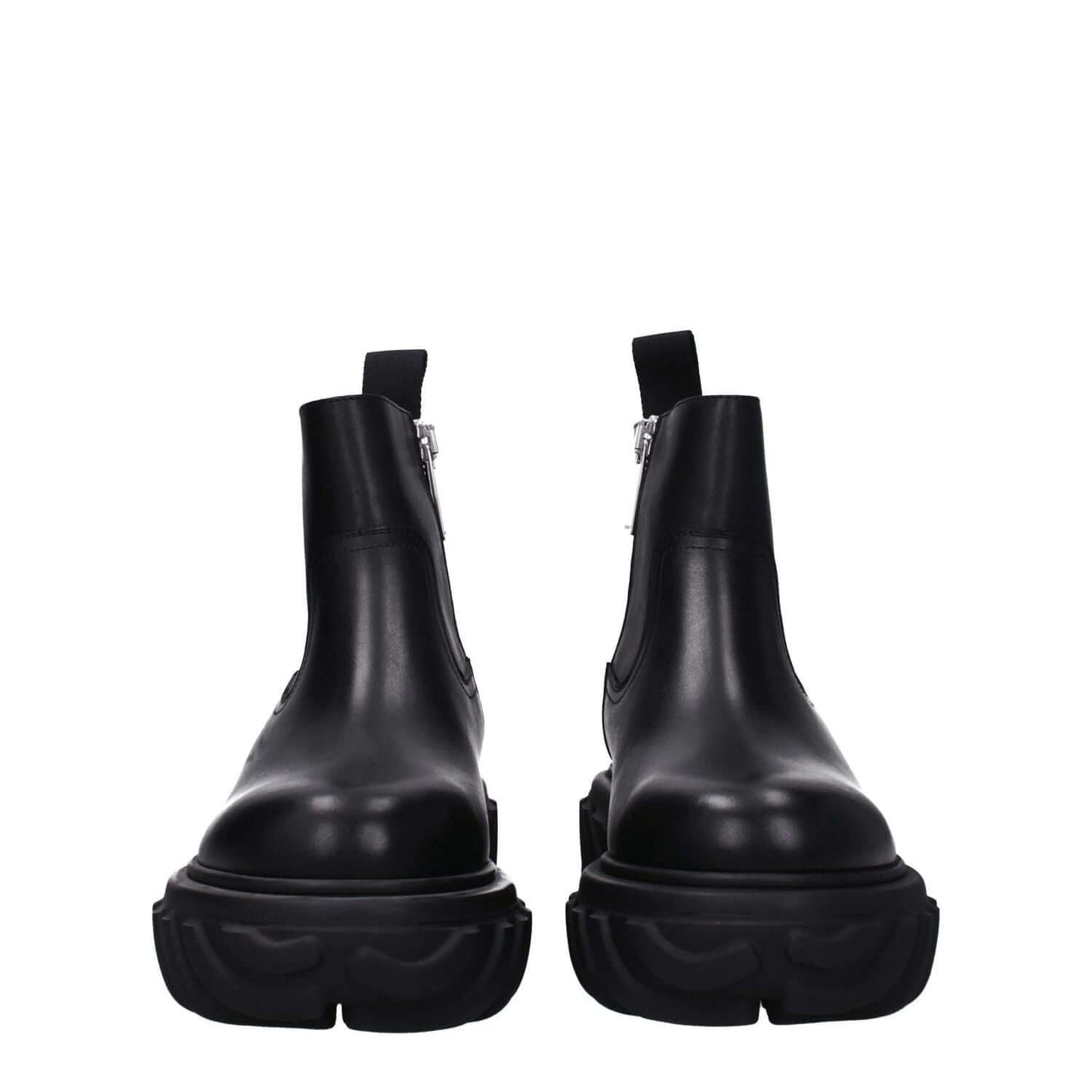 Off-White Black Leather Ankle Boots